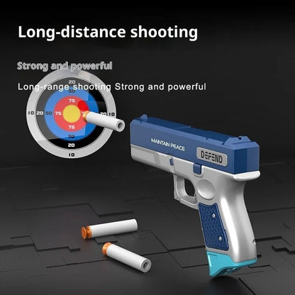 Personalized children toy gun in orange, blue, camouflage green or grey, plastic, soft bullet shooting