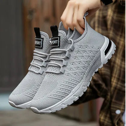 Men's casual shoes with mesh upper in Army Green colour, size 42 displayed on neutral background