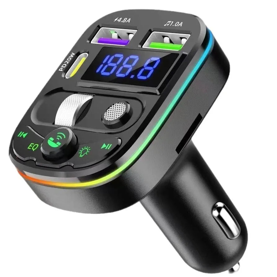 On-board Bluetooth receiver for cars with USB interface and current voltage display
