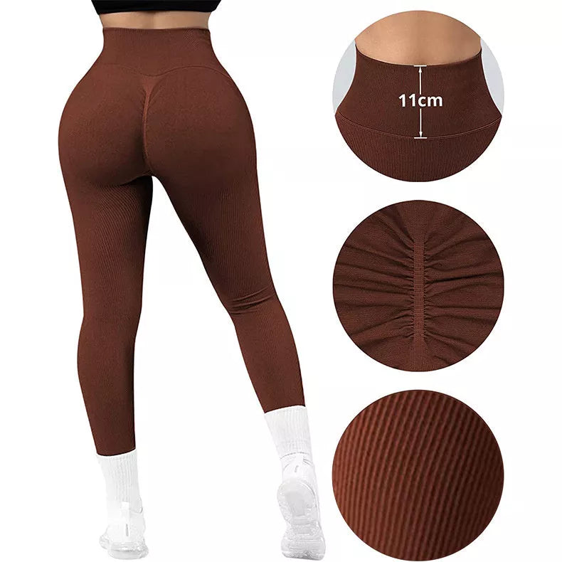 Women's high waist seamless leggings in various colors for fitness and casual wear