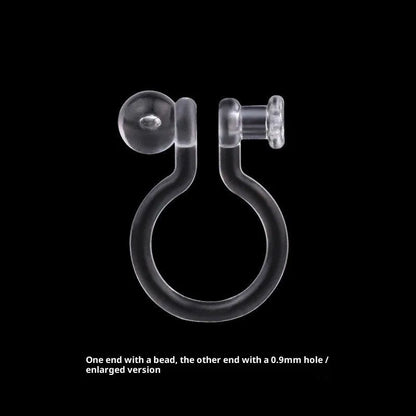 Transparent U-shaped plastic resin ear clip converter for stud earrings, unisex, single piece