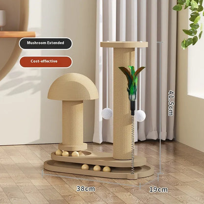 Solid wood cat scratching post with turntable base, 50cm tall with 30cm diameter