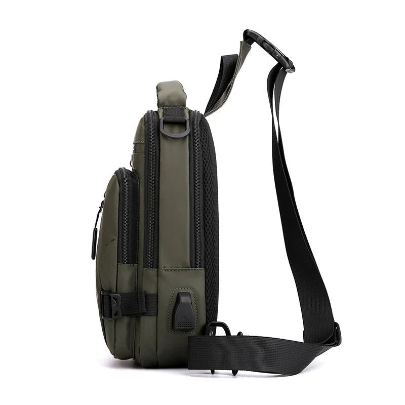 Versatile Crossbody Bag for Men with Multifunctional Design, Nylon Construction, and Dedicated Interior Pockets