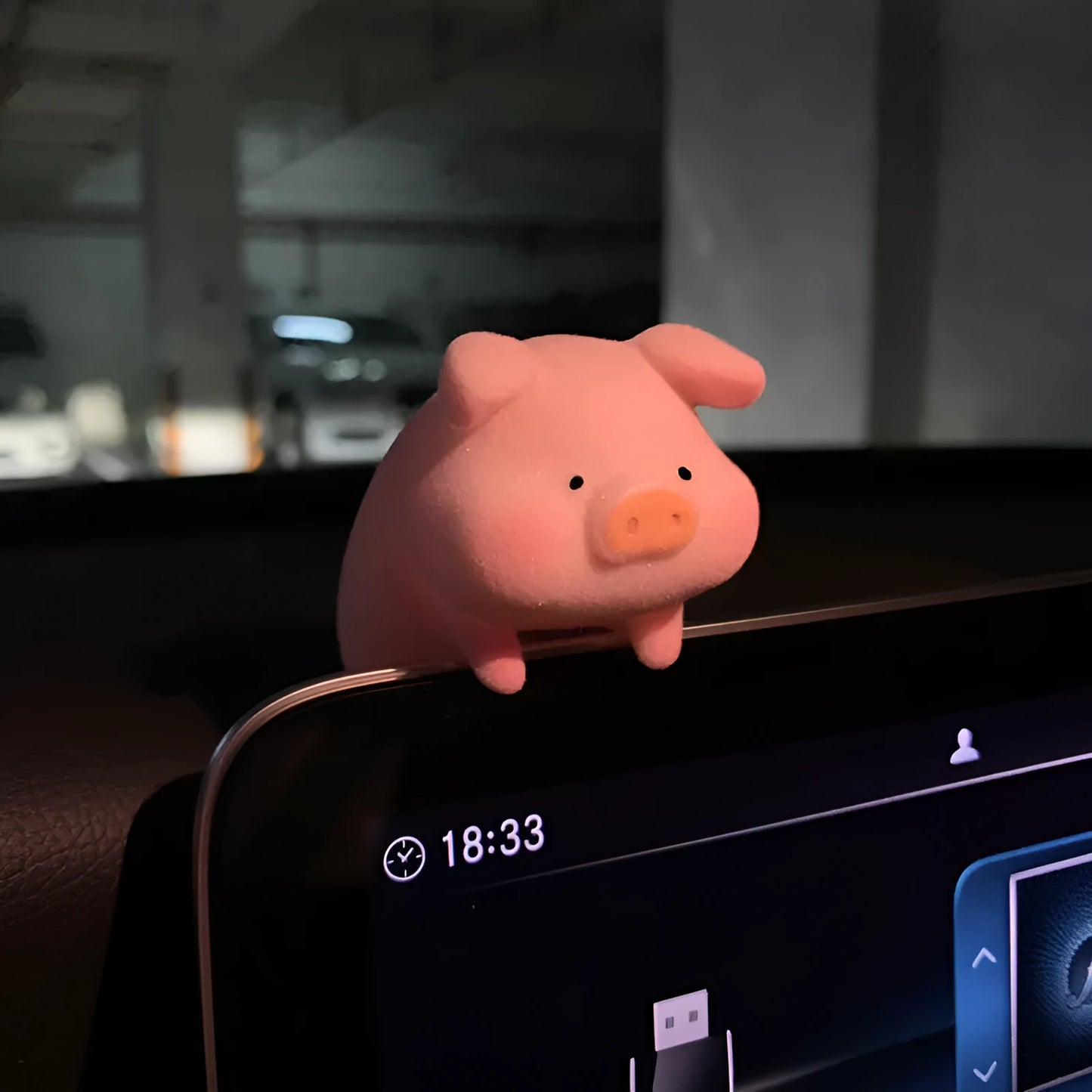Resin cartoon pig car decoration in various styles, approx 8-10cm, for dashboard personalisation