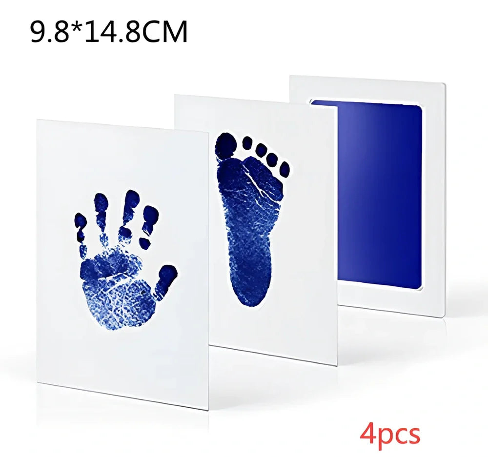 Disposable ink baby hand and foot print kit with six colour options and two size formats