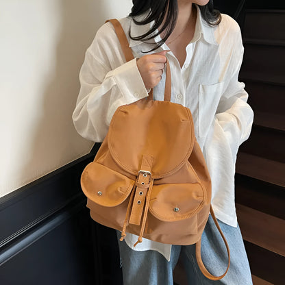 Women's large capacity Oxford cloth schoolbag with sewing thread and printing, free size, available in eight colours