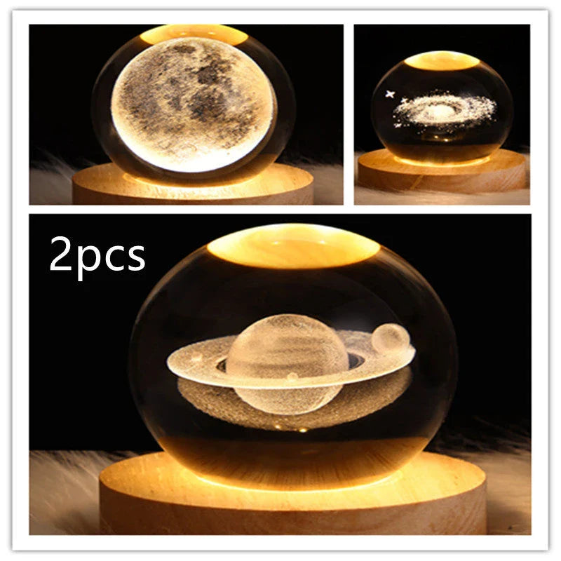 A mesmerizing galaxy-inspired crystal ball lamp with a warm, soothing LED glow.