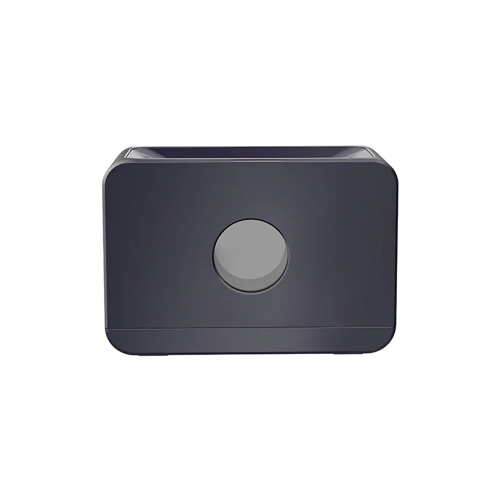 Square two-colour flame aromatherapy humidifier showing mist output and LED lighting effects