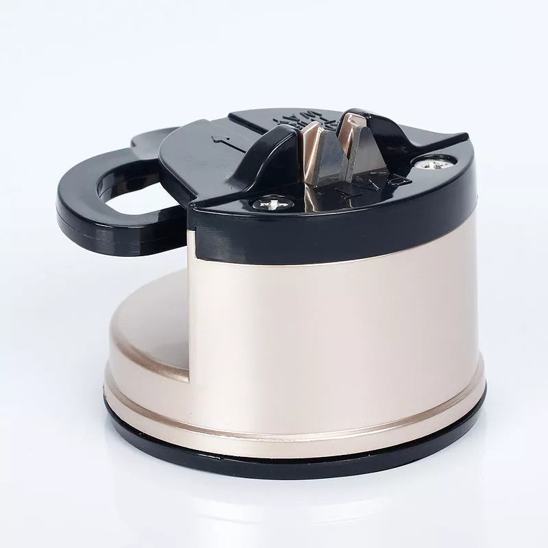 Compact ABS blade sharpener with suction base in various colors for kitchen tools