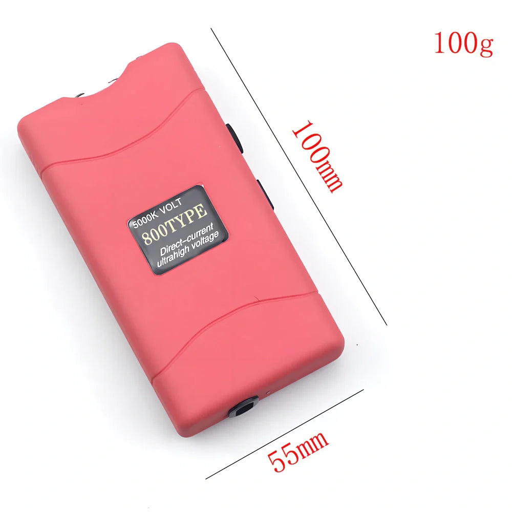 Purple self-defence torch with 100-lumen LED and emergency alarm function measuring 15cm