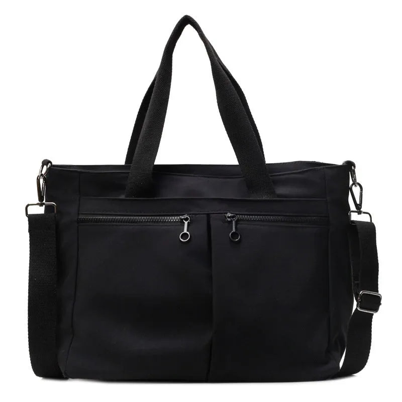Large capacity solid colour Oxford cloth messenger bag with breathable ultra-light design