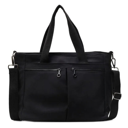 Large capacity solid colour Oxford cloth messenger bag with breathable ultra-light design