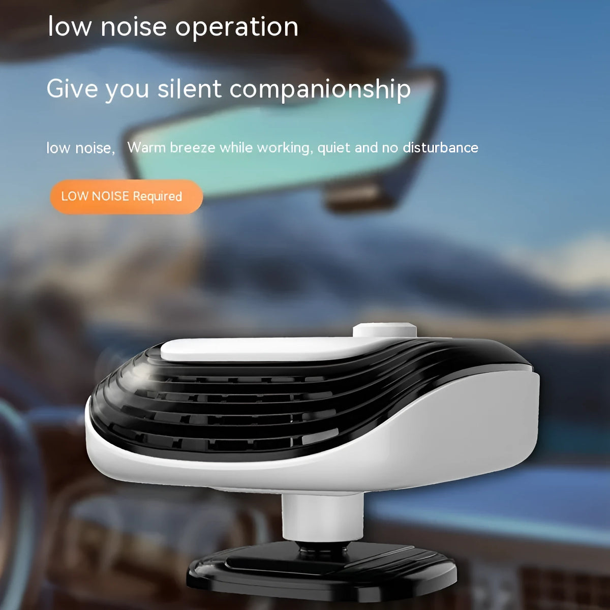 White and green 12V 24V car warm air blower heater with adjustable temperature settings