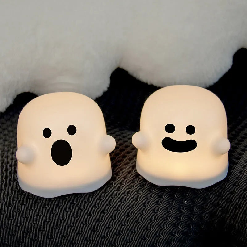 White silicone LED night light with touch sensor base showing 110mm height measurement