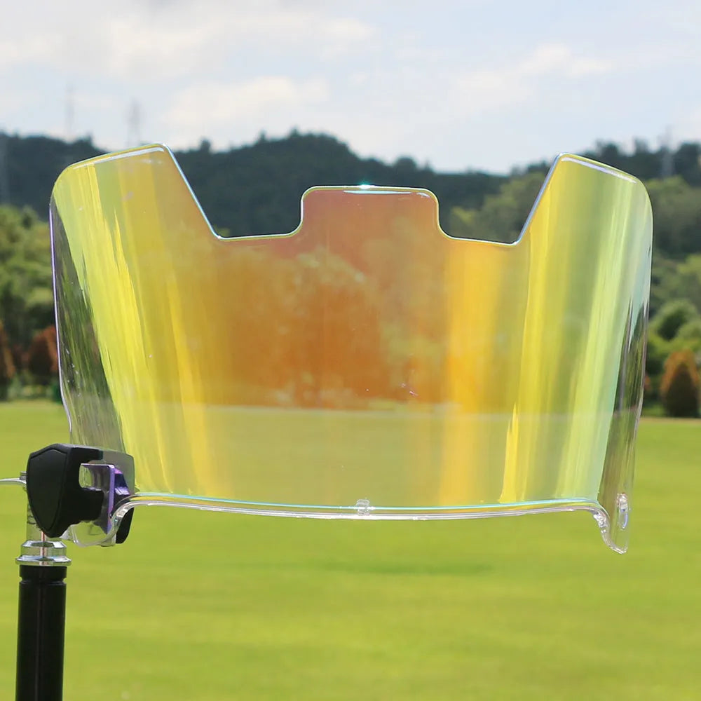 High-strength protective goggles designed for easy installation on an American style rugby helmet, shown in one of 24 available colours.