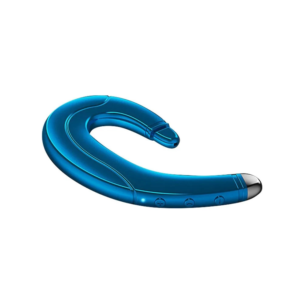 Single ear Bluetooth earphone for driving in black, blue, or red colour.