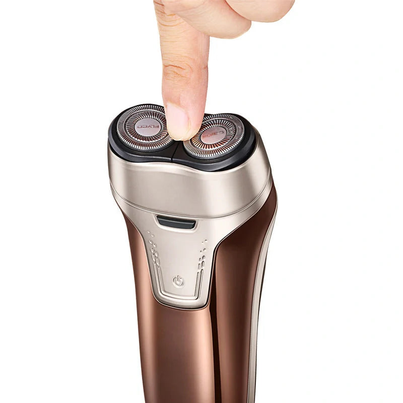 Feike smart washing electric shaver in rose gold with rotary heads