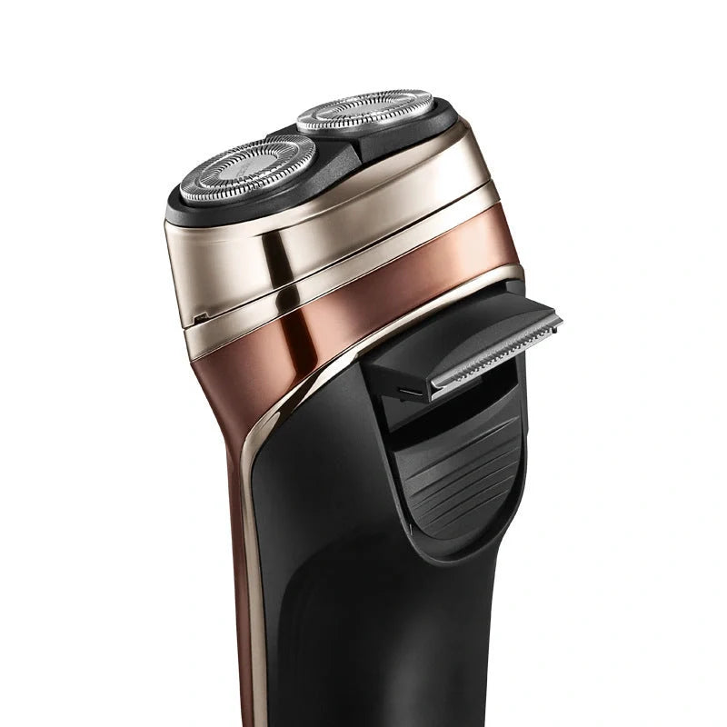 Feike smart washing electric shaver in rose gold with rotary heads