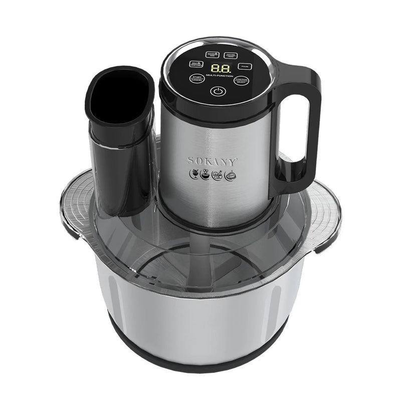 Meat Grinder Machine Stainless Steel 5-10L Capacity Multifunction Food Processor with Adjustable Speed for Baby Food, Meat Sausage and Vegetable Cutting, Semi-Automatic Operation