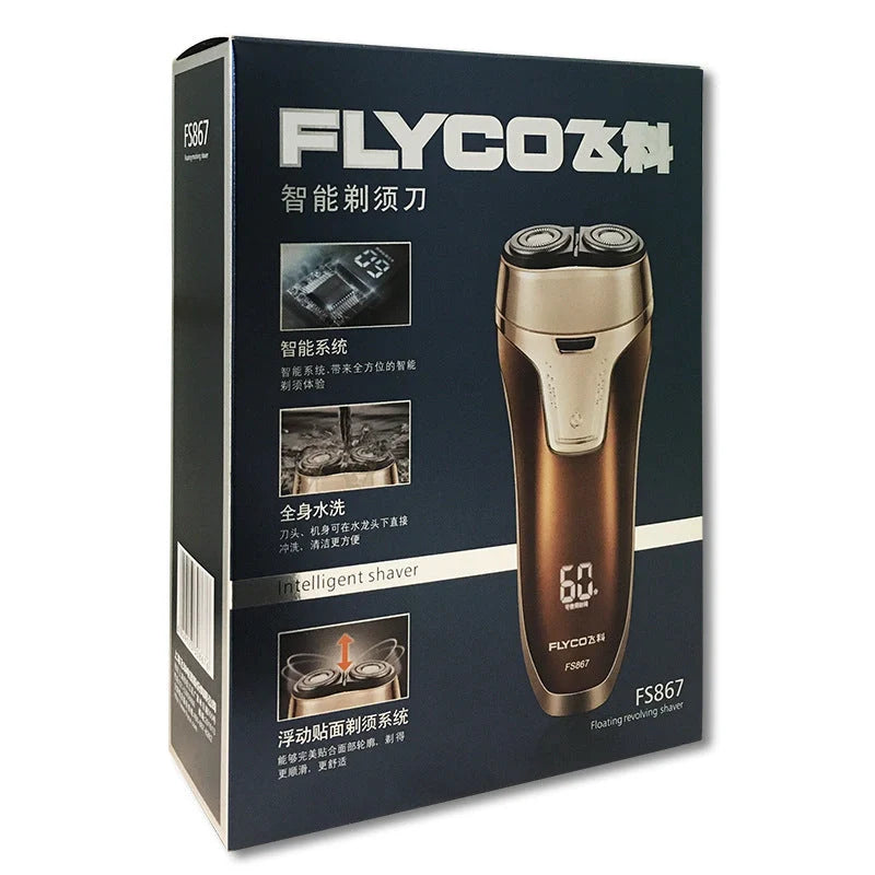 Feike smart washing electric shaver in rose gold with rotary heads