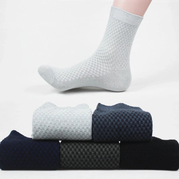Men's bamboo fiber business socks in various colors for comfort and style