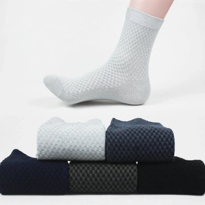 Men's bamboo fiber business socks in various colors for comfort and style