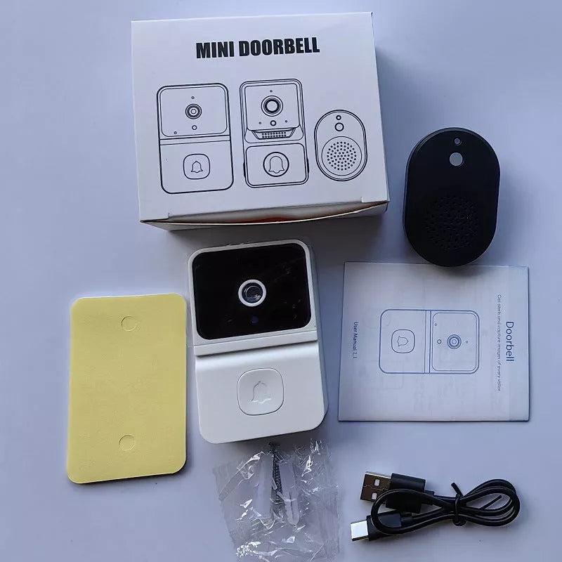 Intelligent Visual Doorbell Surveillance Camera in black and white options