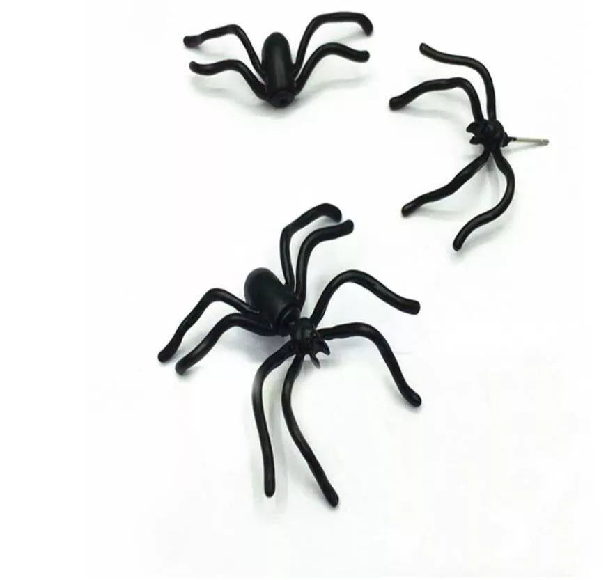 3D Creepy Black Spider Earrings for Halloween and home decoration