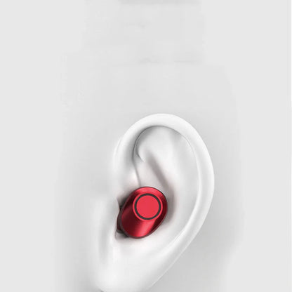 J29Tws Bluetooth headset in red, blue, black, and white with digital display
