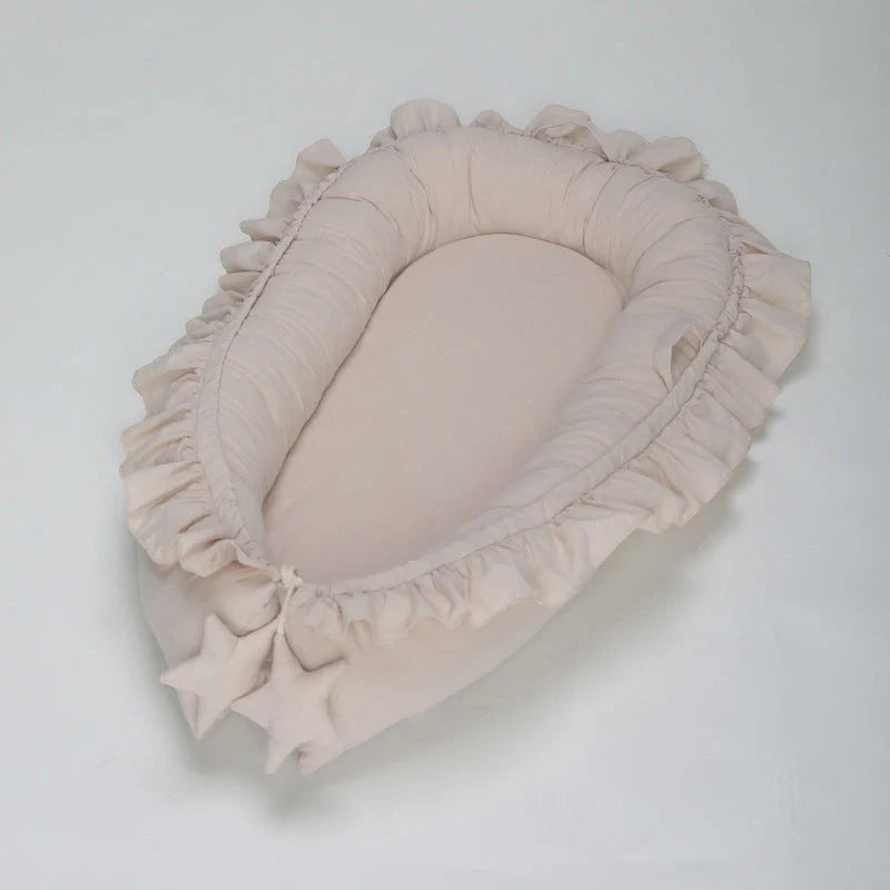 Lace Cotton Baby Bionic Bed Portable in various colors for safe baby sleep