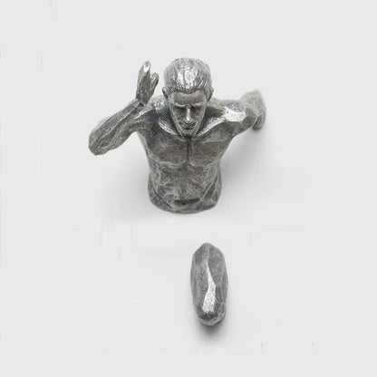 Modern resin character wall decoration in metallic finish