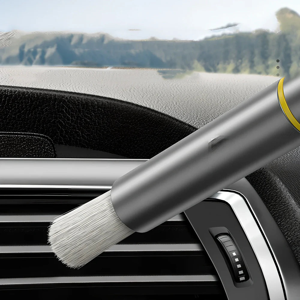 17.2cm dark green car cleaning brush with tyre hook and window breaker tools