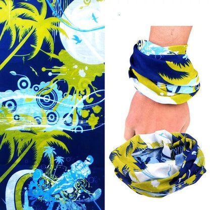 Polyester sports bandana for cycling and sun protection in various patterns