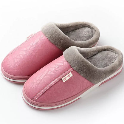 PU waterproof cotton slippers in various colors for men and women
