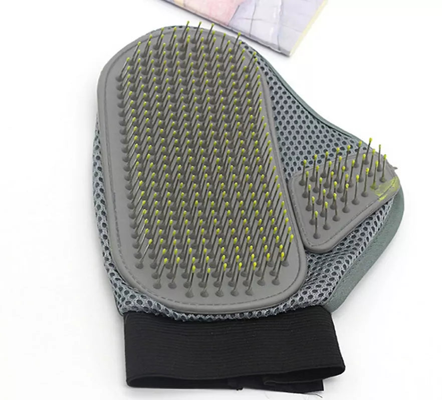 Steel Needle Pet Massage Gloves for effective grooming and reduced shedding