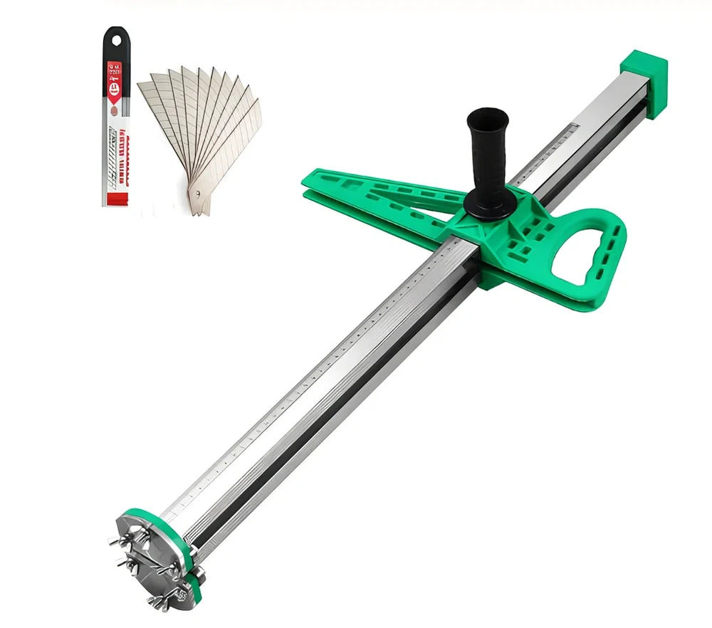 EasyRippertm Drywall Cutter in black, adjustable 2-60cm width, 72.5cm long with rubber grip and stainless frame