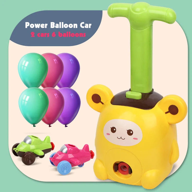 Inertia Flying Power Balloon Car in various designs, perfect for educational play