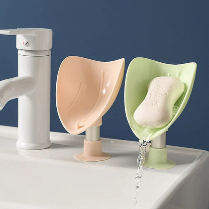Creative Bird Soap Box with self-draining design and silicone suction cup in white, pink, green, and blue