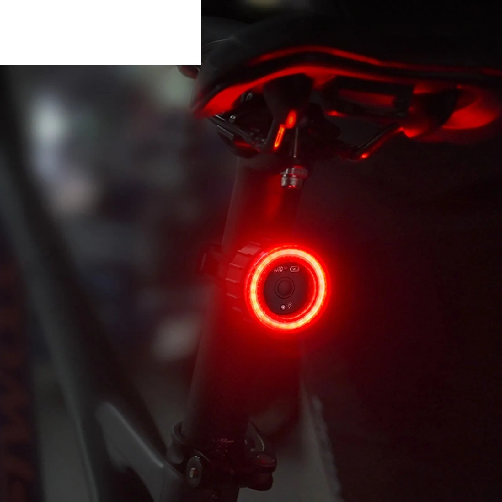 Black intelligent induction brake taillight for bicycles with seat tube bracket