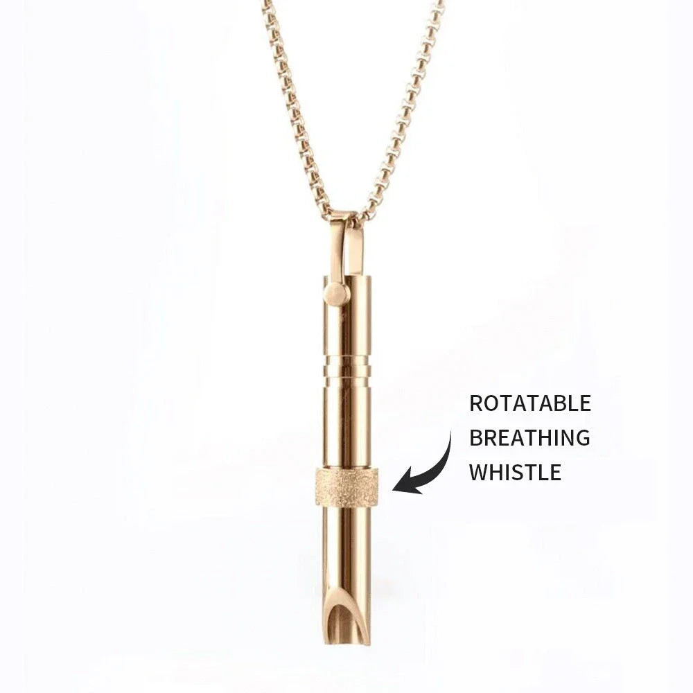 Premium Stainless Steel Meditation Necklace with Breathing Spinner and Braille Engraving for Anxiety and Stress Relief