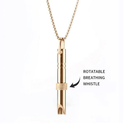 Premium Stainless Steel Meditation Necklace with Breathing Spinner and Braille Engraving for Anxiety and Stress Relief