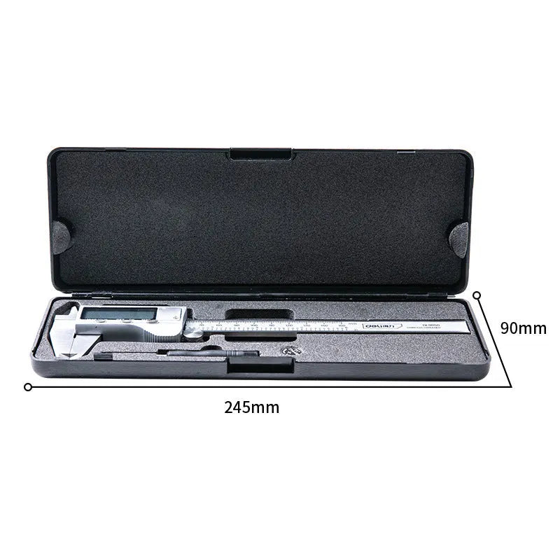 Deli Digital Vernier Caliper Stainless Steel 78mm Width 0.01mm Resolution 0-150mm 0-200mm 0-300mm Model for Workshop Measuring