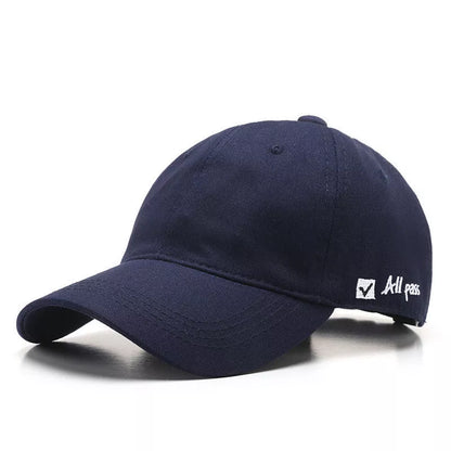 Adjustable cotton baseball cap with side letter embroidery in multiple colors