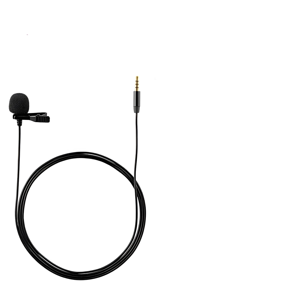 Wired lavalier lapel microphone with clip for clothing attachment and omni-directional audio capture
