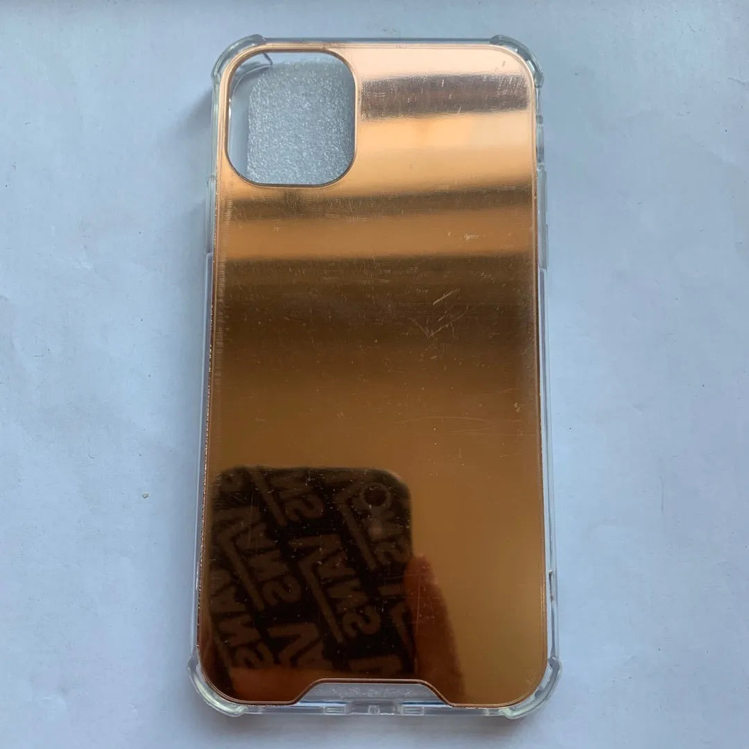 Mirror Phone Case for iPhone showing TPU material and built-in mirror surface