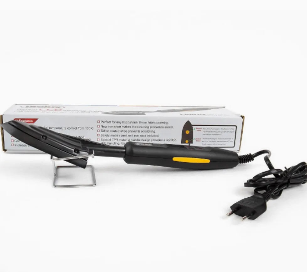 Electronic temperature control iron for skin model heat styling with cotton cover and heat-resistant bracket