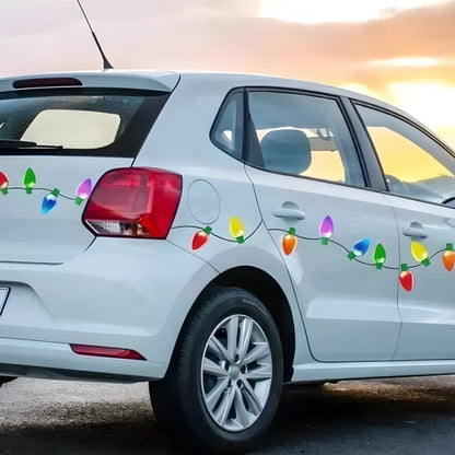 Christmas light bulb magnetic sticker set with 24 bulbs and 12 connecting wires for car refrigerator decoration