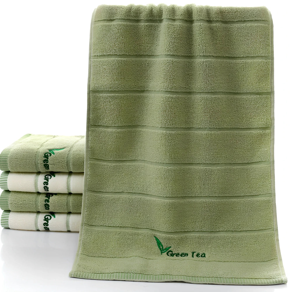 Pure cotton embroidered face towel with detailed 32-strand patterns measuring 34x74cm