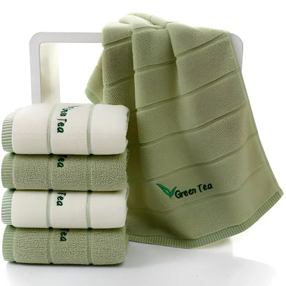 Pure cotton embroidered face towel with detailed 32-strand patterns measuring 34x74cm