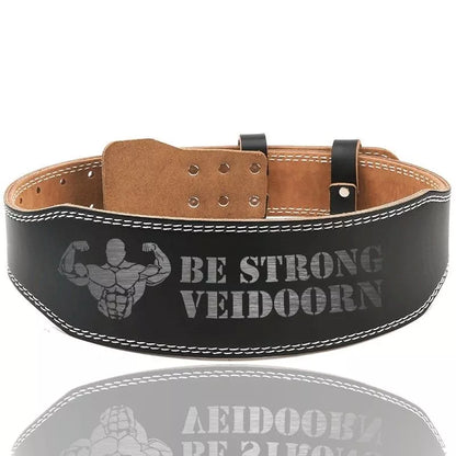 Adjustable cowhide fitness belt for weightlifting and core support